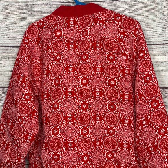 Janie and Jack Kid's Juno Valentine Red & White Bandana Bomber Jacket Size 10 - Picture 4 of 10